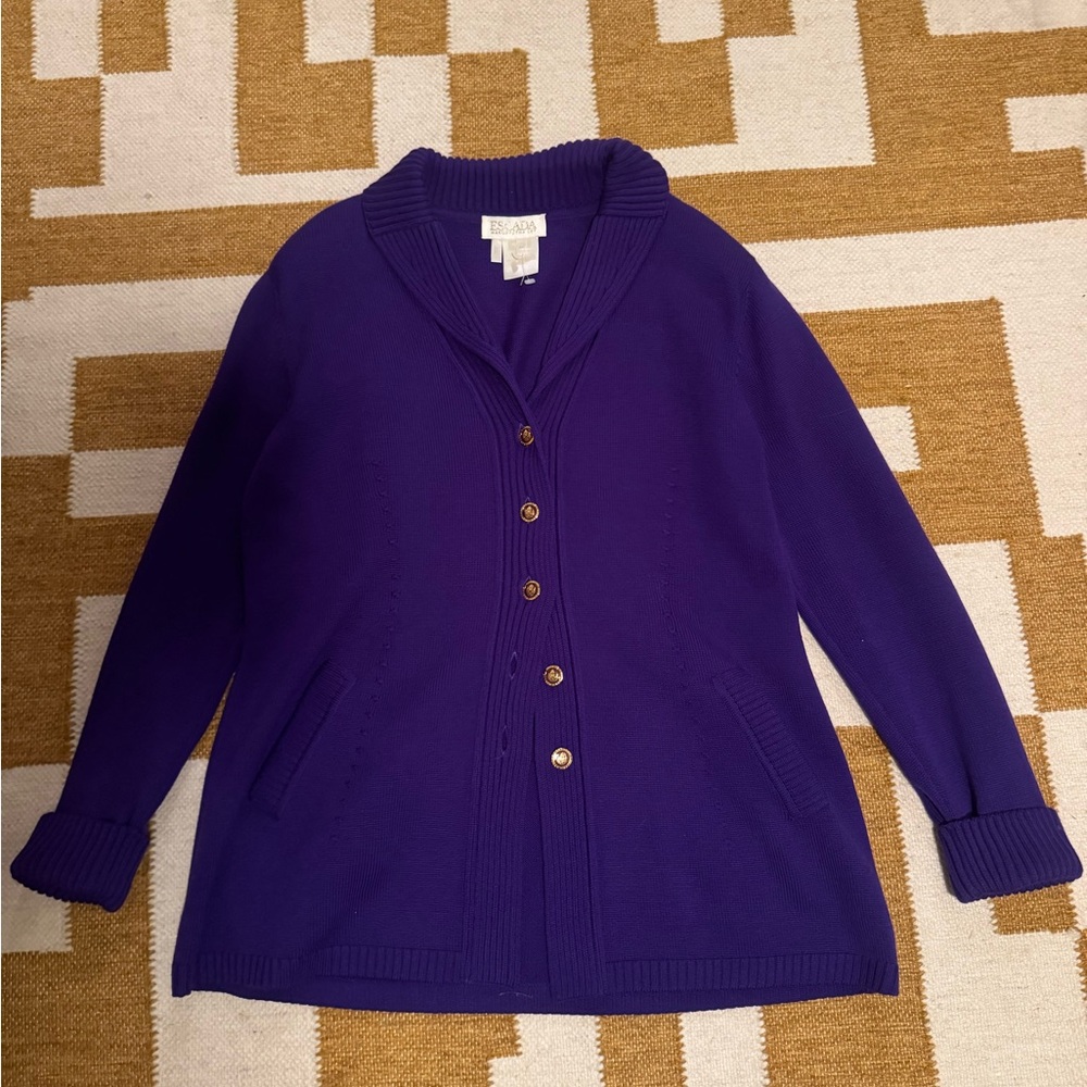 Escada Women's Purple Cardigan Sweater